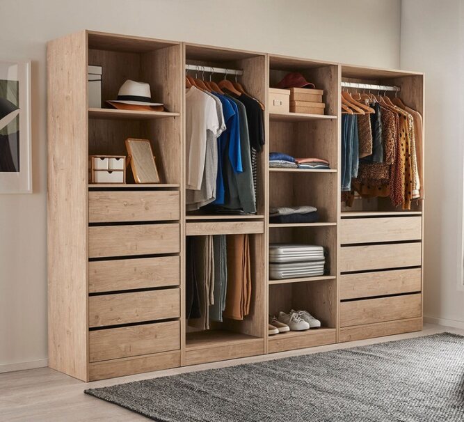 Beli Oak Wardrobe inserts With 5 Shelves 800