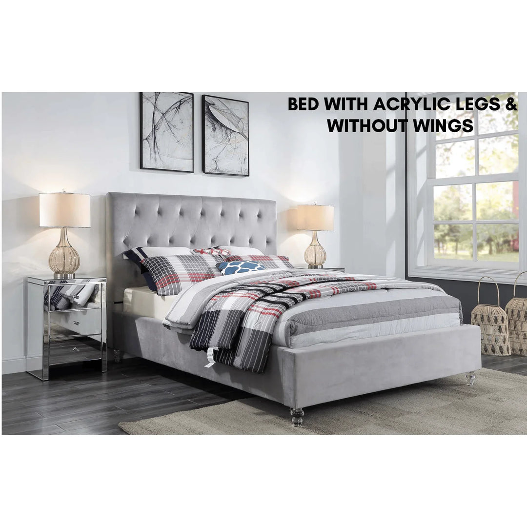 Merida King Single Velvet Bed - DLB Furniture