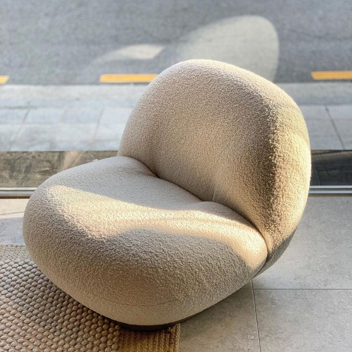 Cloudé Bouclé Swivel Chair with Brushed Gold Base ( Custom Design Accepted)