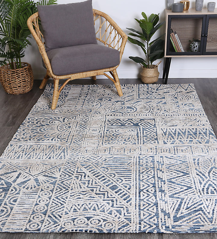 Amritsar Newburg Navy Tribal Rug - DLB Furniture