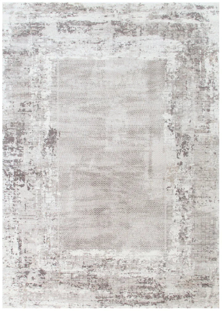 Atina Distressed Border Beige Grey Rug - AT04 - DLB Furniture