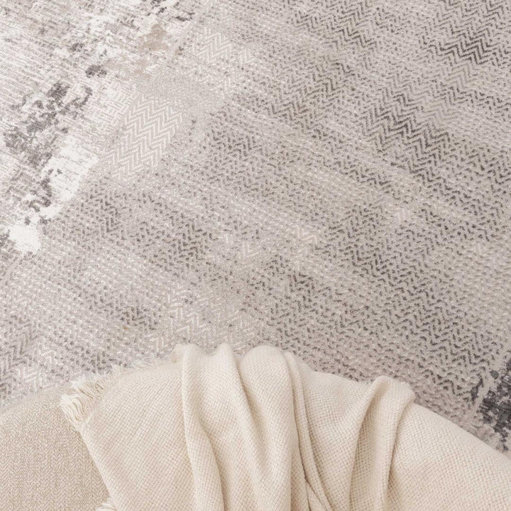 Atina Distressed Border Beige Grey Rug - AT04 - DLB Furniture
