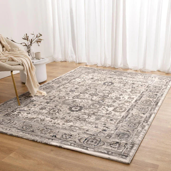 Atina Distressed Transitional Beige Grey Rug - DLB Furniture