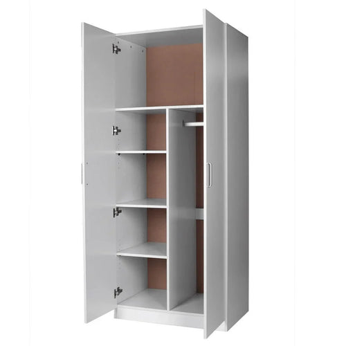 Beli 2 Door Combo White Wardrobe - DLB Furniture