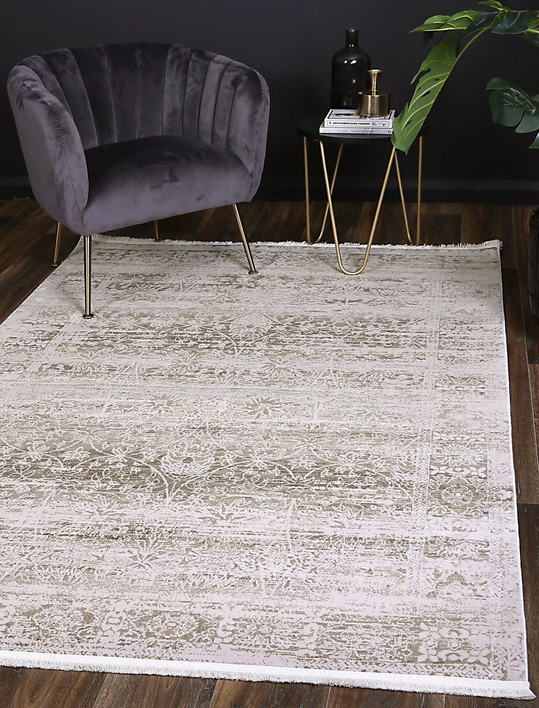 Bohemian Paradise Solid Beige Modern Rug - DLB Furniture