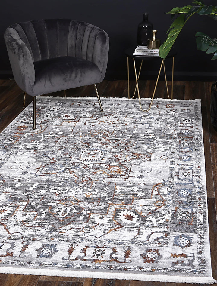Bohemian Paradise Medalion Grey Multi Rug - DLB Furniture