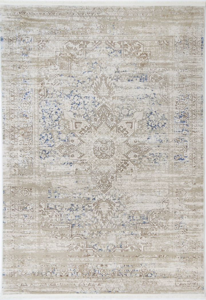 Bohemian Paradise Medalion Beige Blue Rug - DLB Furniture