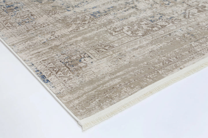 Bohemian Paradise Medalion Beige Blue Rug - DLB Furniture