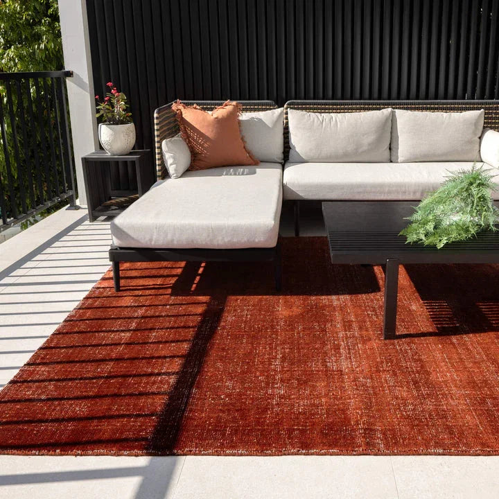 Harbour Burnt Terracotta Indoor Outdoor Rug - DLB Furniture