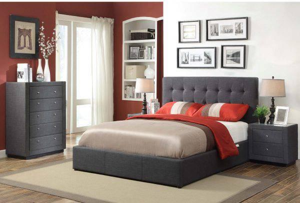 Brooklyn Fabric King Single Bed Frame - DLB Furniture