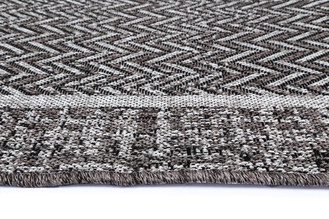 Capri Black Natural Boarder Rug - DLB Furniture