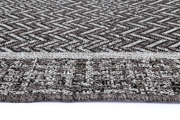 Capri Black Natural Boarder Rug - DLB Furniture