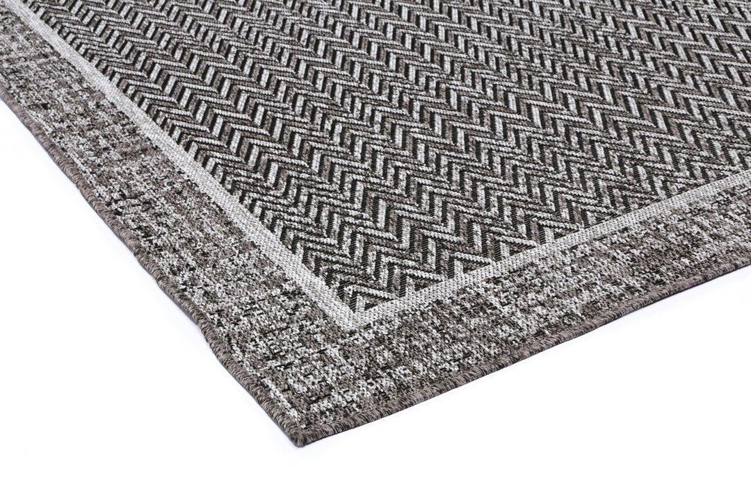 Capri Black Natural Boarder Rug - DLB Furniture
