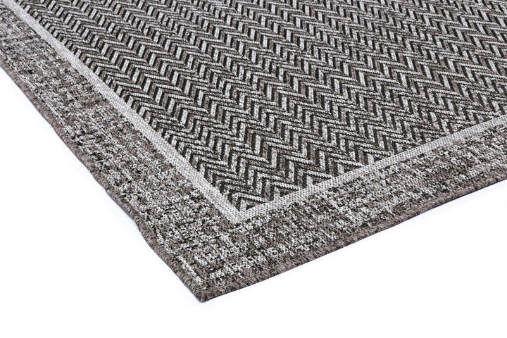 Capri Black Natural Boarder Rug - DLB Furniture