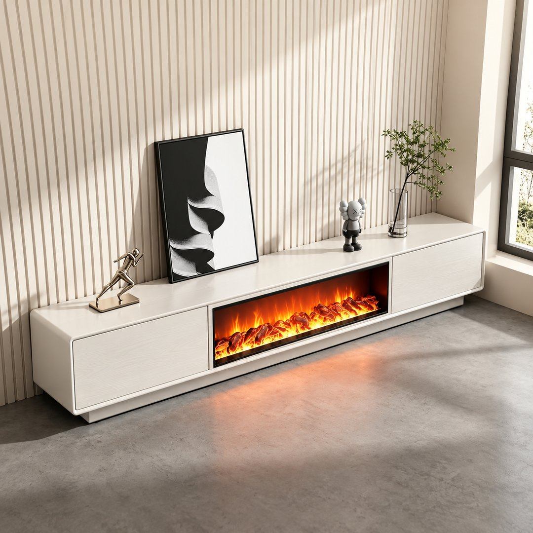 Ember Electric Fireplace TV Unit White
