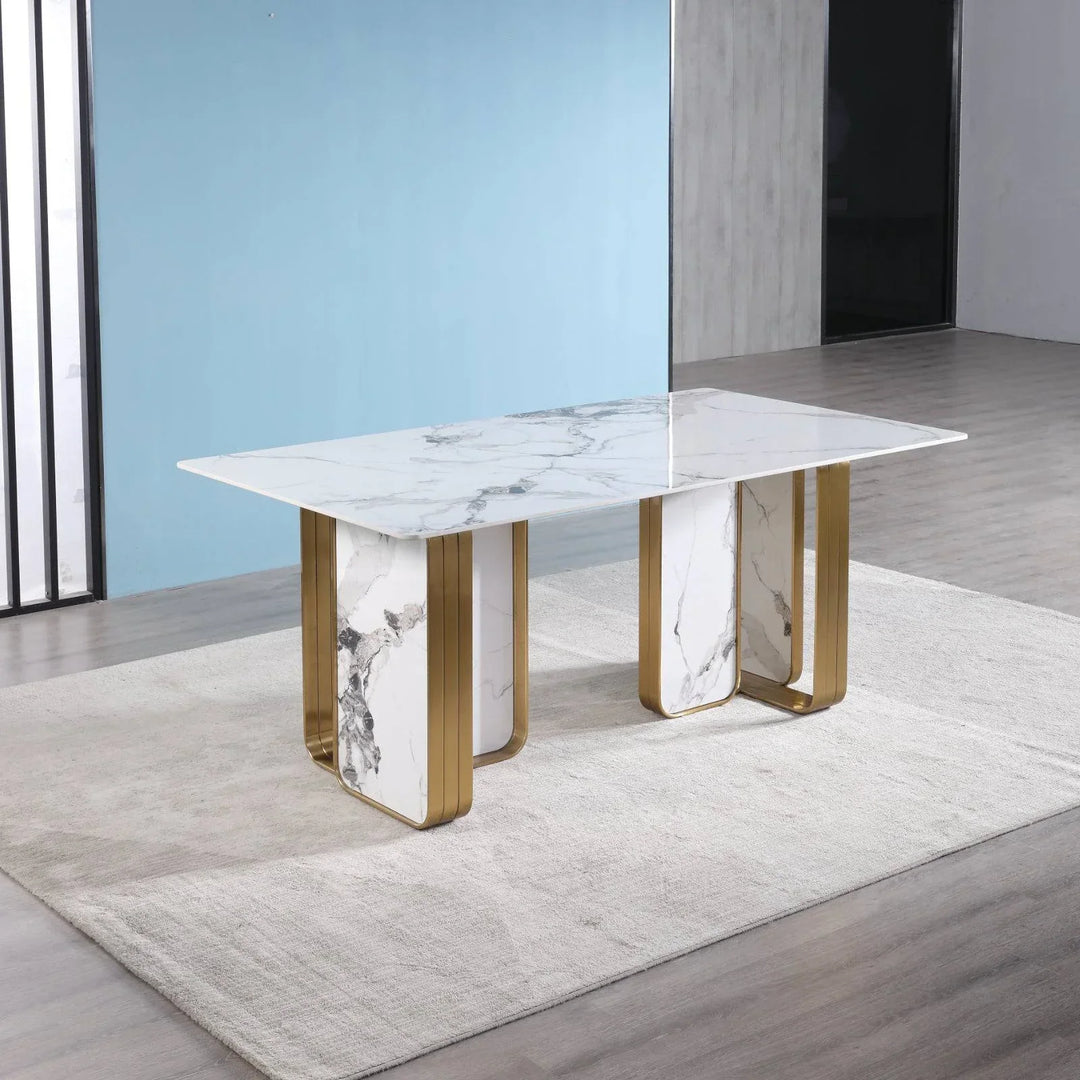 Catalyst Marbella white sintered stone dining table - DLB Furniture