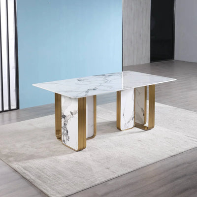 Catalyst Marbella white sintered stone dining table - DLB Furniture