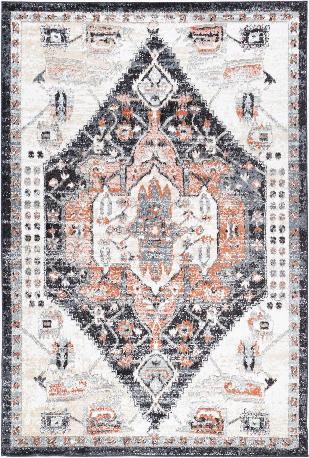 Estate Fair Field Traditional Black Rug - DLB Furniture