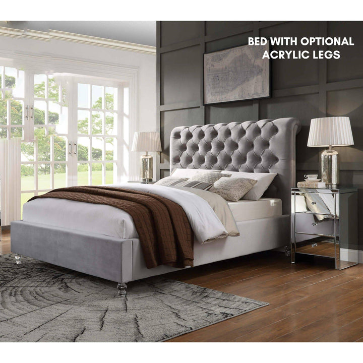 Triton Velvet Queen Bed Frame - DLB Furniture
