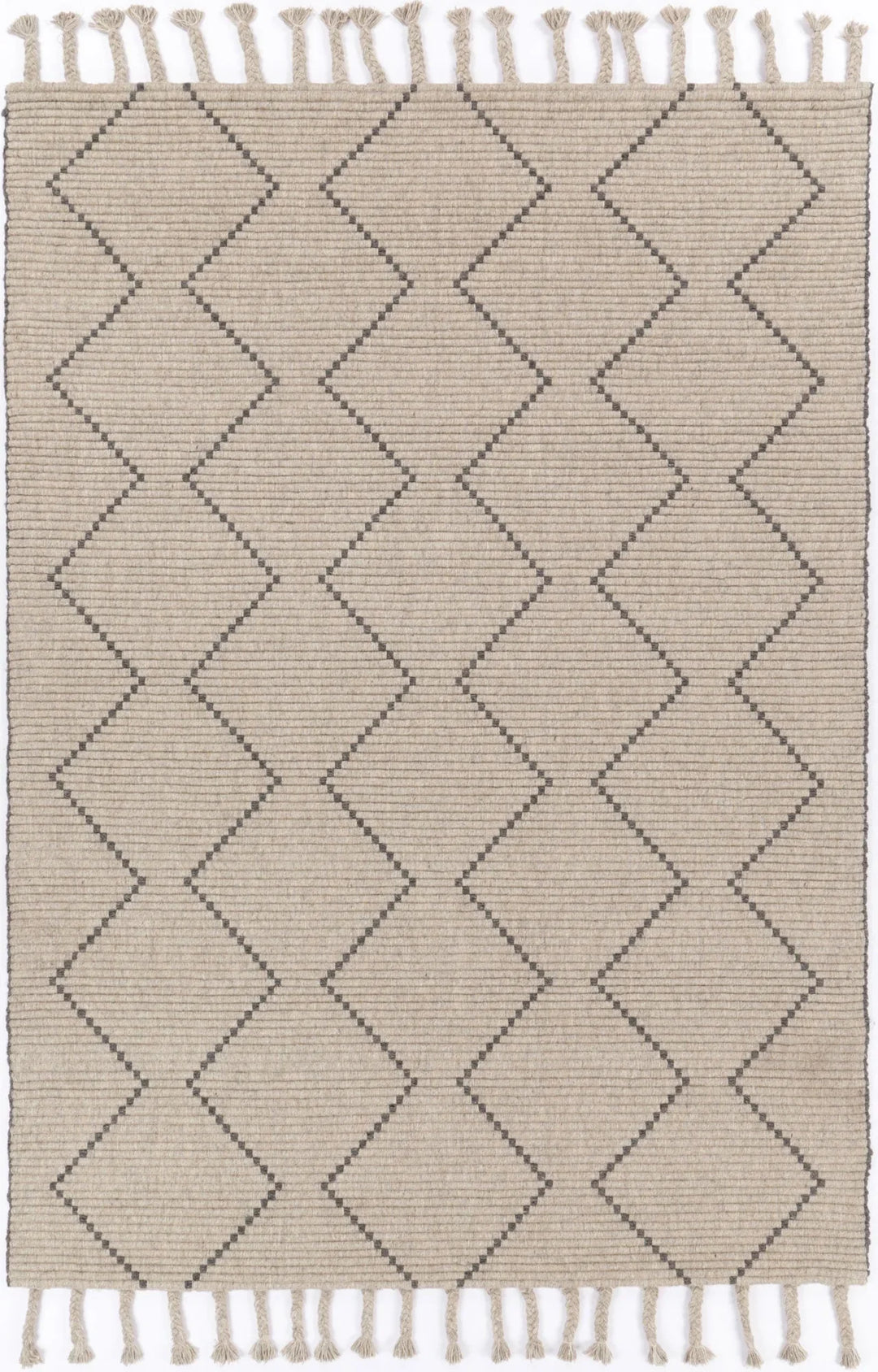 Goa Zig-Zag Wool Blend Ash Rug - DLB Furniture