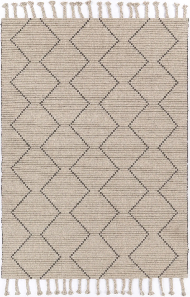 Goa Zig-Zag Wool Blend Ash Rug - DLB Furniture