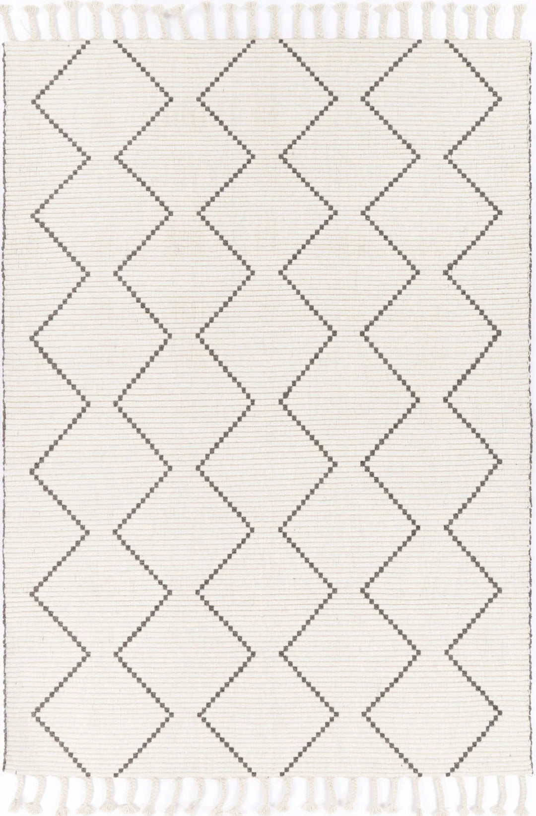 Goa Zig-Zag Wool Blend Cream Rug - DLB Furniture