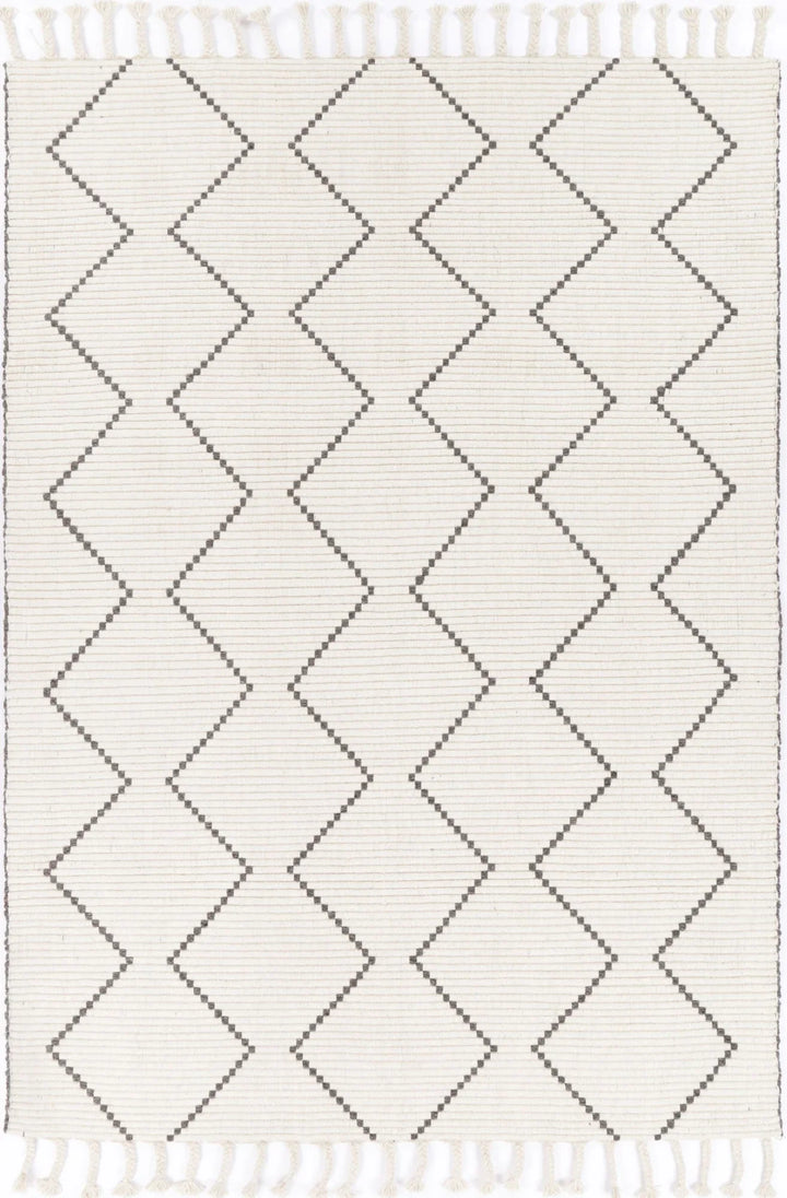 Goa Zig-Zag Wool Blend Cream Rug - DLB Furniture