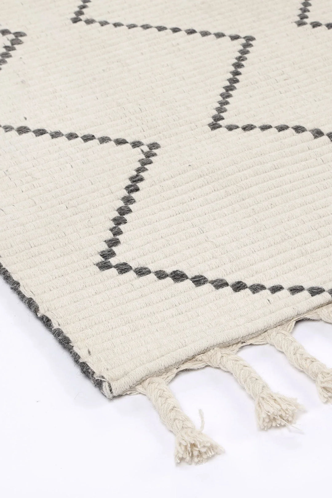 Goa Zig-Zag Wool Blend Cream Rug - DLB Furniture
