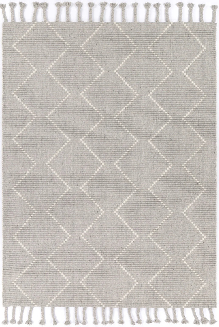 Goa Zig-Zag Wool Blend Grey Rug - DLB Furniture