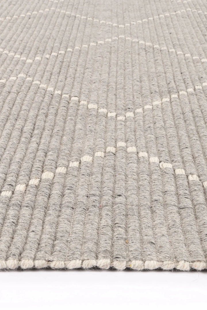 Goa Zig-Zag Wool Blend Grey Rug - DLB Furniture