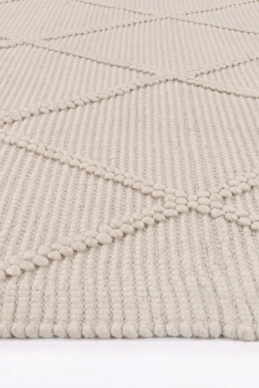 Goa Lattice Wool Blend Cream Rug (No Tassel) - DLB Furniture