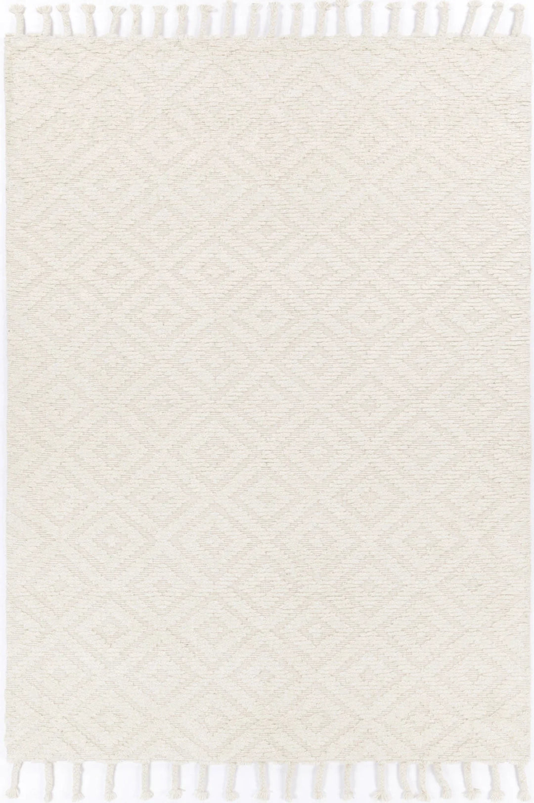 Goa Diamond Wool Blend Cream Rug - DLB Furniture