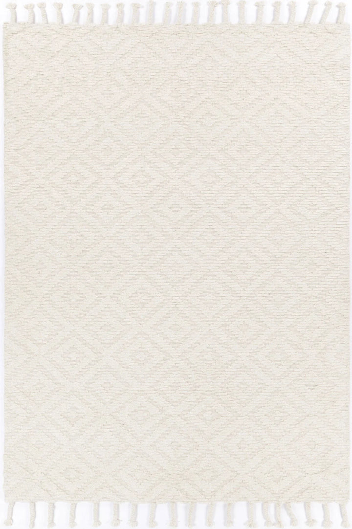 Goa Diamond Wool Blend Cream Rug - DLB Furniture