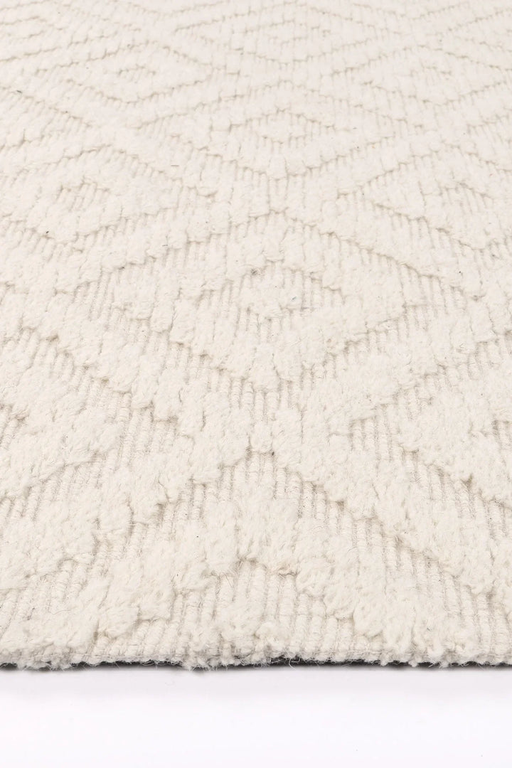 Goa Diamond Wool Blend Cream Rug - DLB Furniture