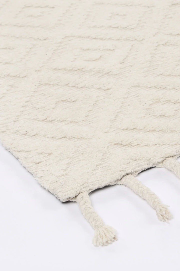 Goa Diamond Wool Blend Cream Rug - DLB Furniture