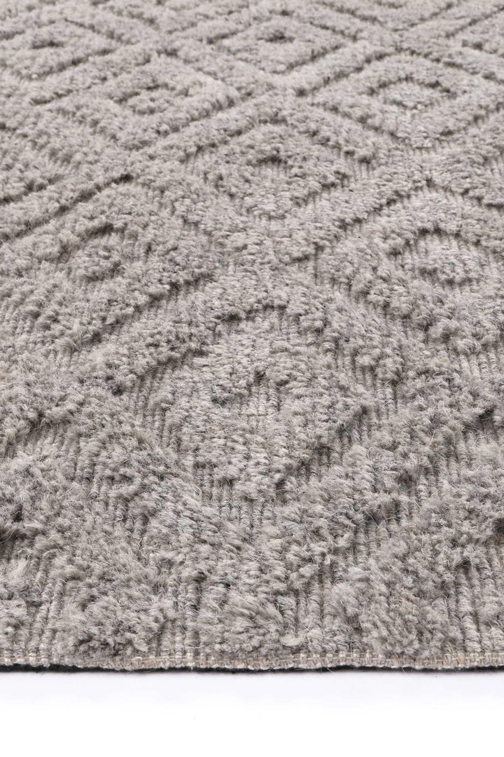 Goa Diamond Wool Blend Grey Rug - DLB Furniture