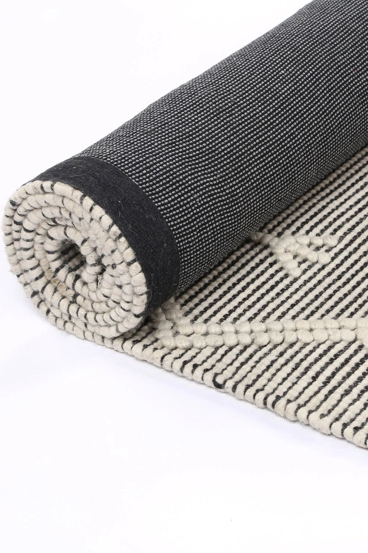 Goa Aztec Wool Blend Cream Rug (No Tassel) - DLB Furniture