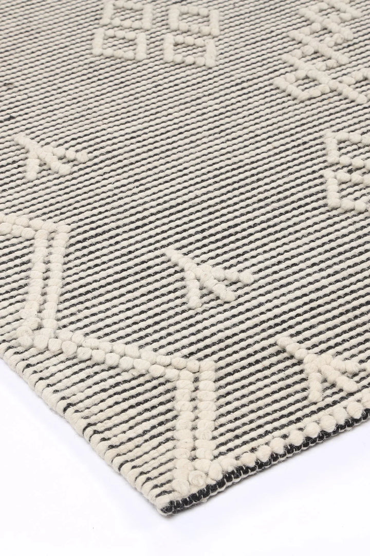Goa Aztec Wool Blend Cream Rug (No Tassel) - DLB Furniture