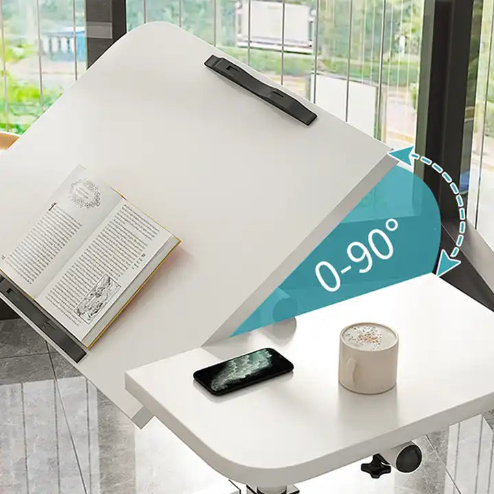 Movable Lifting Bedside Studying Working Table Black, White