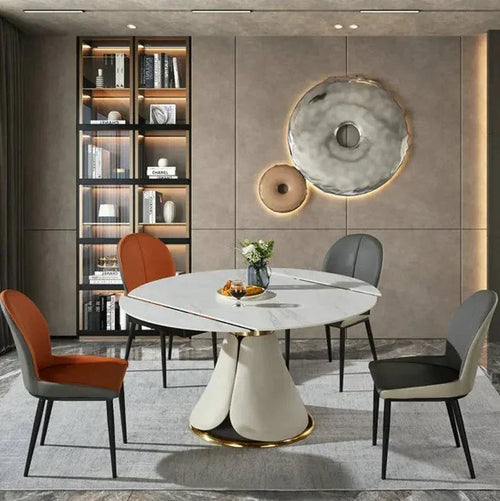 Moon Round Extendable Dining Table (Customisation accepted) - DLB Furniture