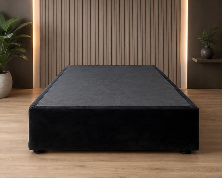 Bed Base Solid Timber Slats Black Velvet