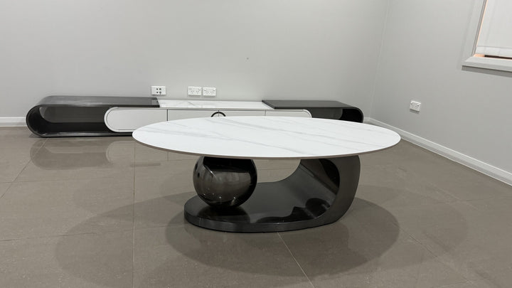 Belinda Metallic Grey TV Unit and Coffee Table Set