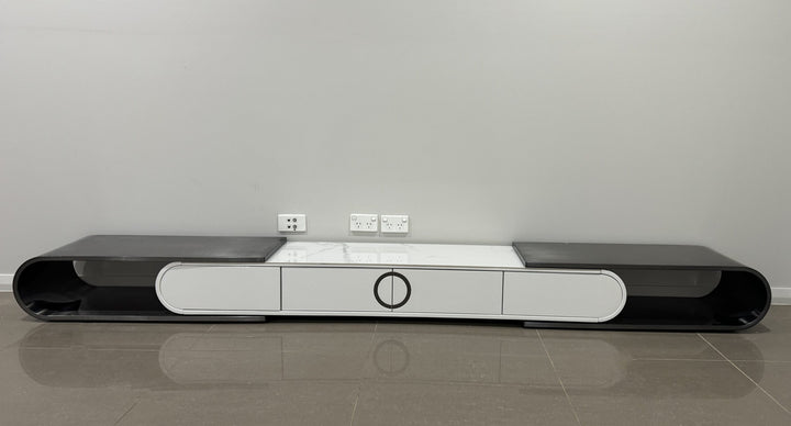 Belinda Metallic Grey TV Unit and Coffee Table Set