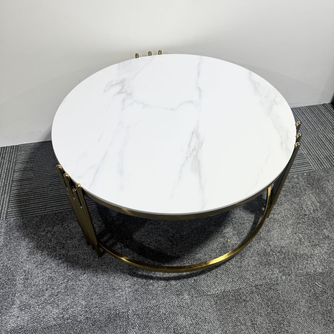 Oslo Round Coffee Table With Sintered Stone Top