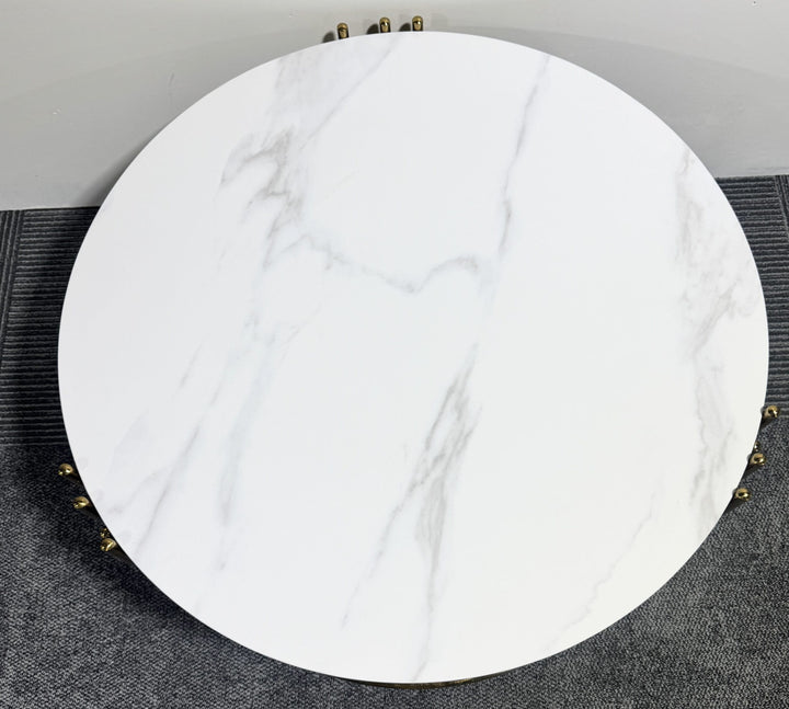 Oslo Round Coffee Table With Sintered Stone Top