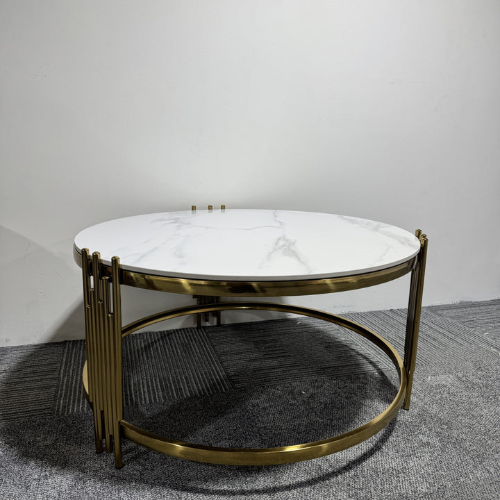 Oslo Round Coffee Table With Sintered Stone Top