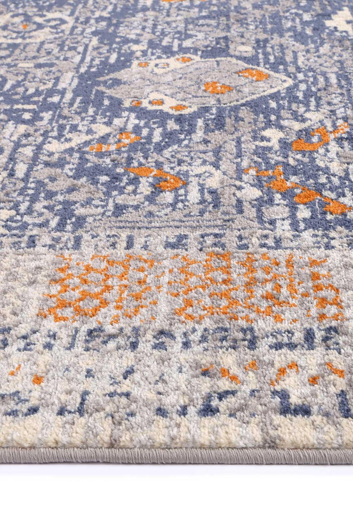 Inca Santiago Blue & Cream Contemporary Rug - DLB Furniture