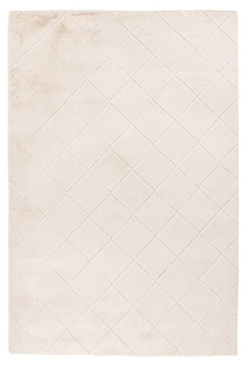 Impulse 600 Ivory Very Soft Fluffy Diamond Rug - DLB Furniture