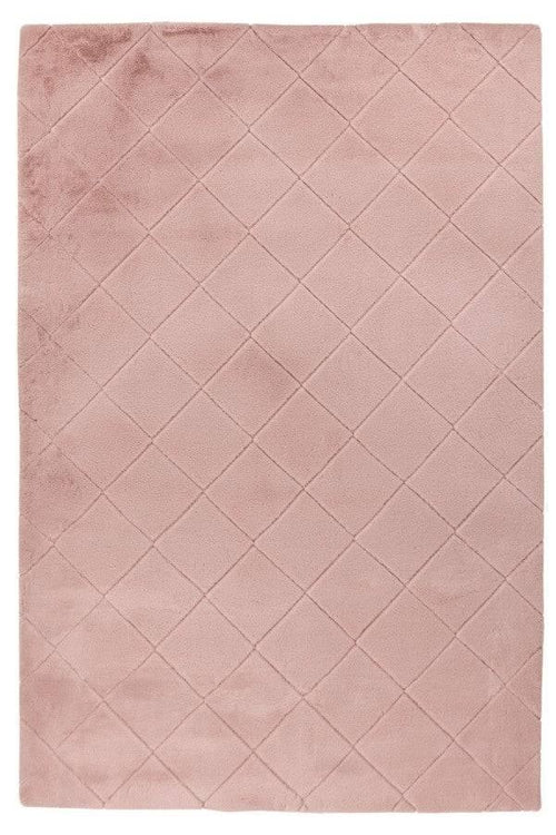 Impulse 600 Powder Pink Very Soft Fluffy Diamond Rug - DLB Furniture