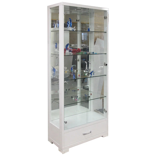Display Cabinet Glossy White With drawers - DLB Furniture